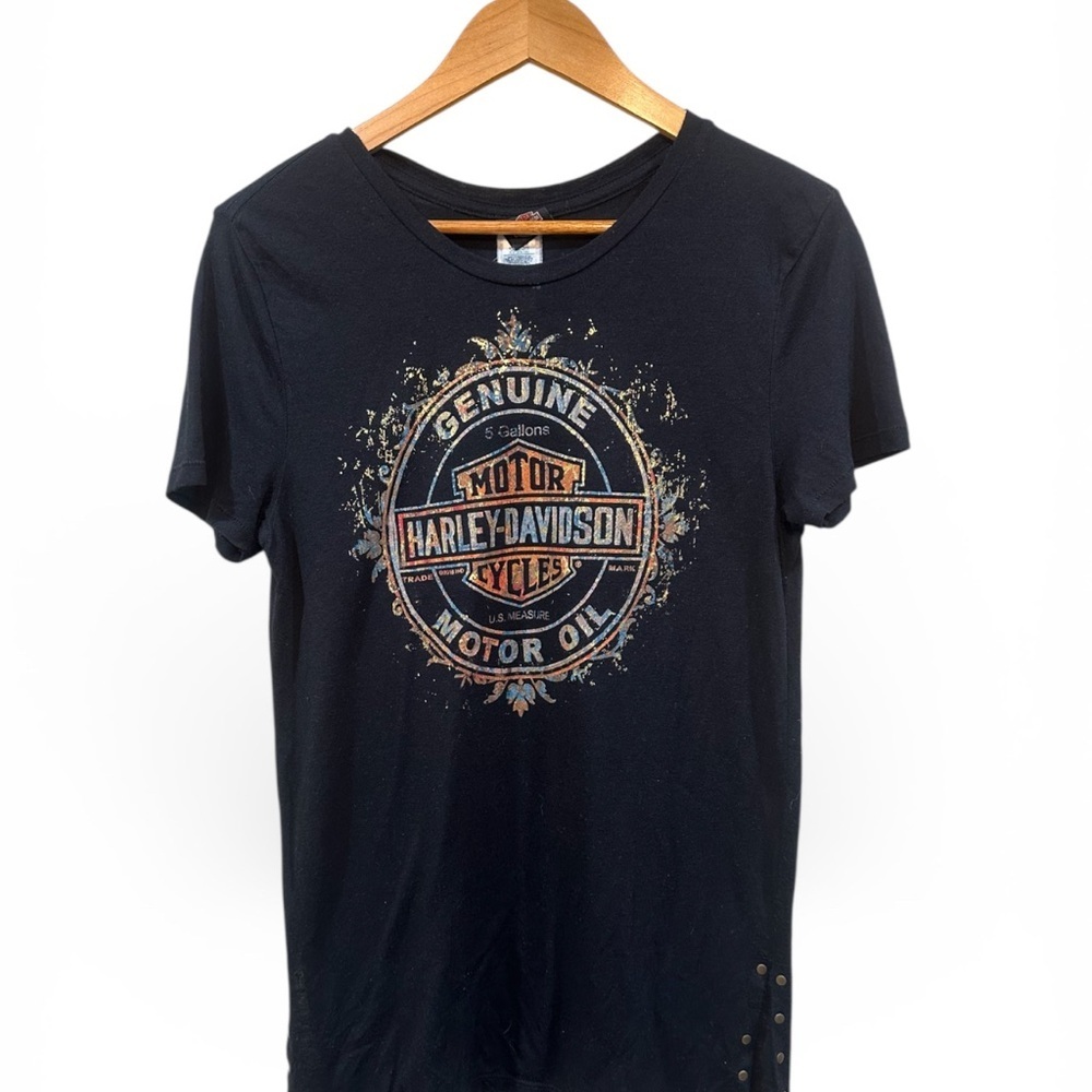 Authentic Harley-Davidson Black Studded Graphic Tee Women’s Size Medium